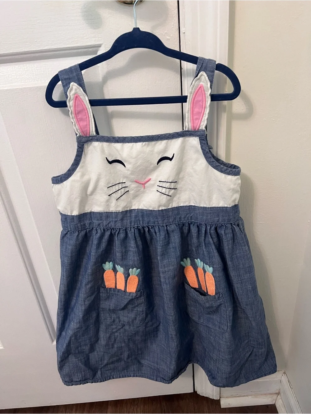 Girls Gymboree Bunny Dress with Carrot Pockets 100% cotton